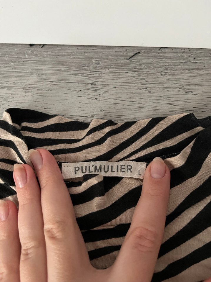 Kahverengi Zebra Desenli Uzun Kollu Bluz - Görsel 3