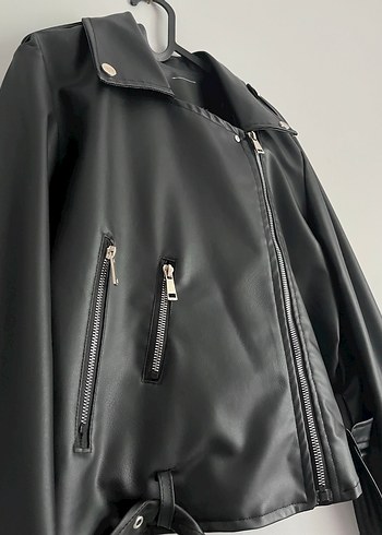 Kadın Siyah Deri Ceket - Görsel 2