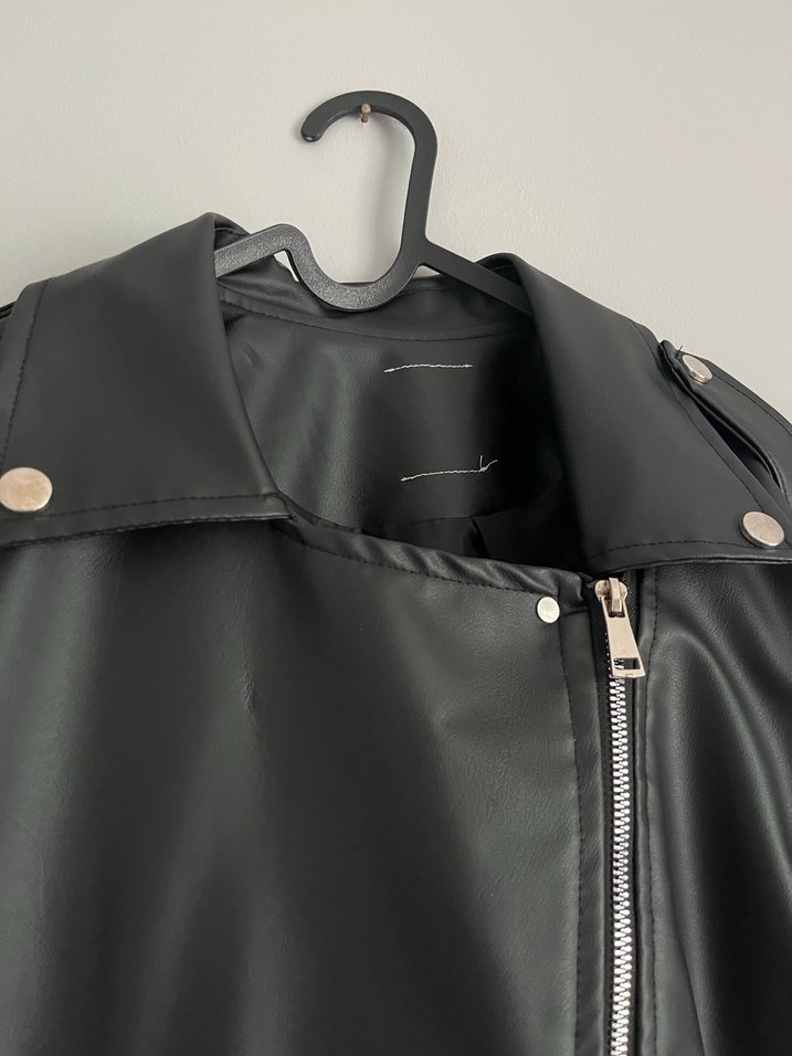 Kadın Siyah Deri Ceket - Görsel 3
