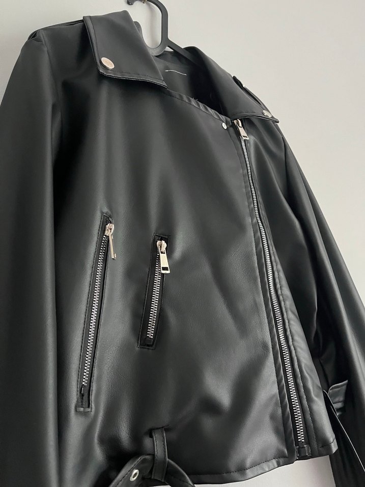 Kadın Siyah Deri Ceket - Görsel 2