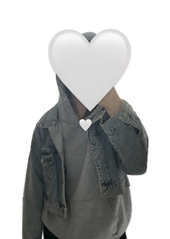 Gri Düğmeli Kadın Kot Ceket - Görsel 4