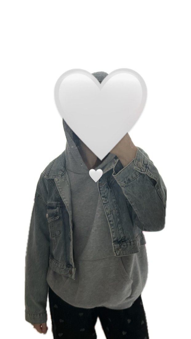 Gri Düğmeli Kadın Kot Ceket - Görsel 4