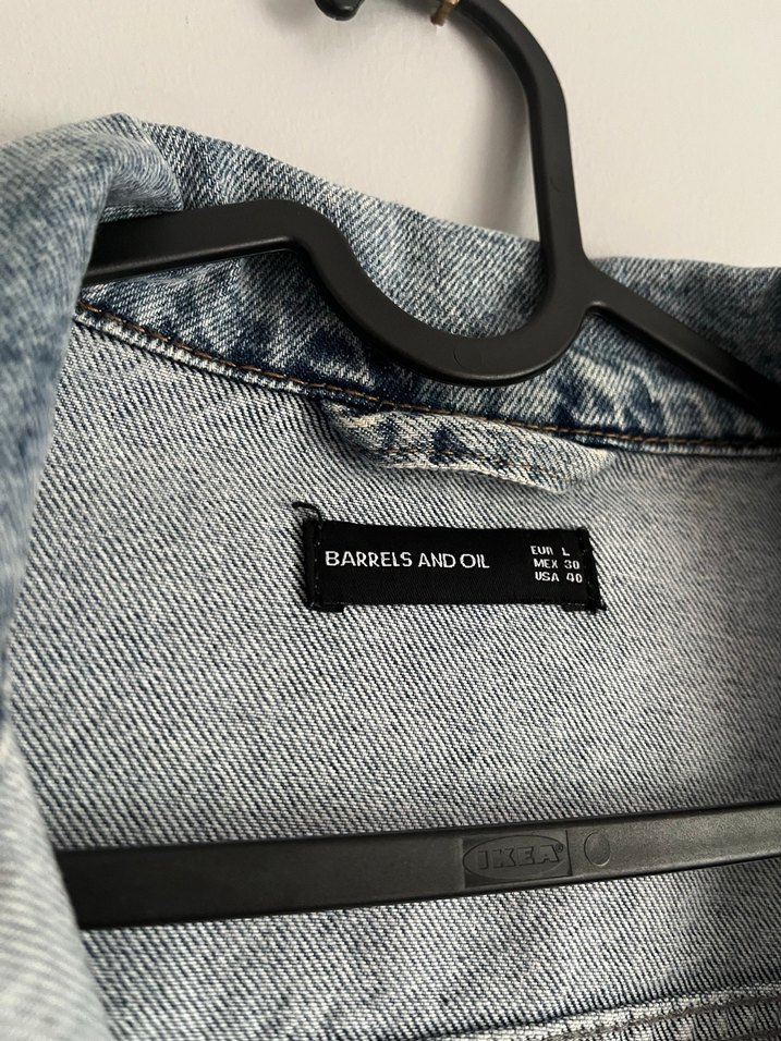 Gri Düğmeli Kadın Kot Ceket - Görsel 2