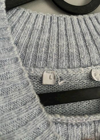 Gri Zebra Desenli Örgü Kadın Kazak - Görsel 4