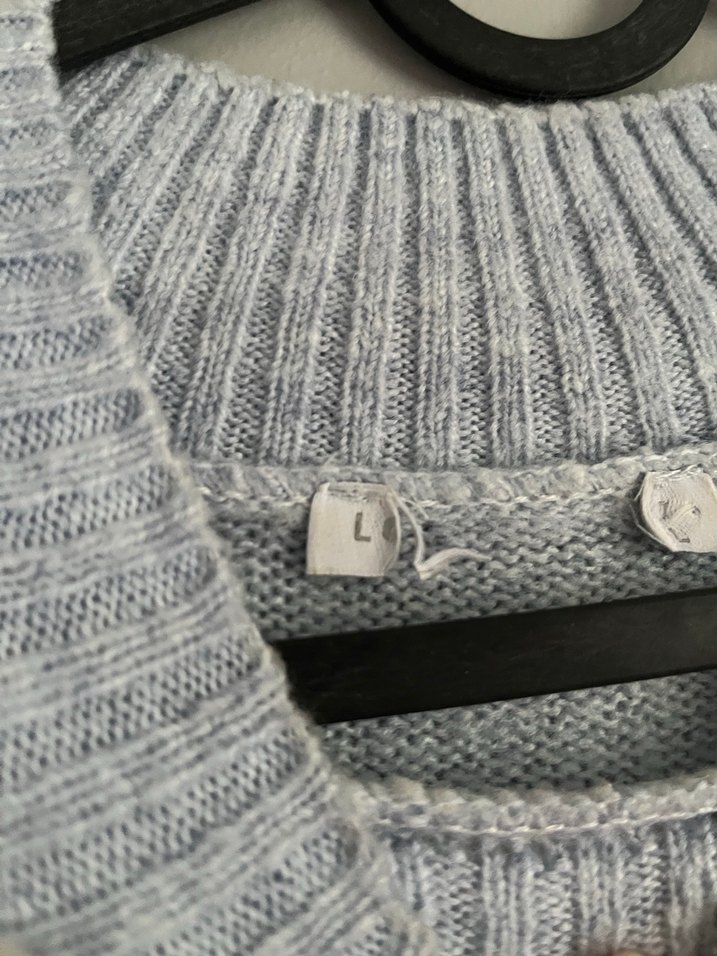 Gri Zebra Desenli Örgü Kadın Kazak - Görsel 4