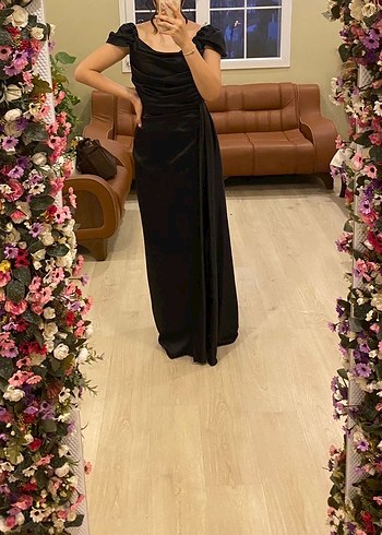 Kısa Kollu Siyah  Elbise - Görsel 2