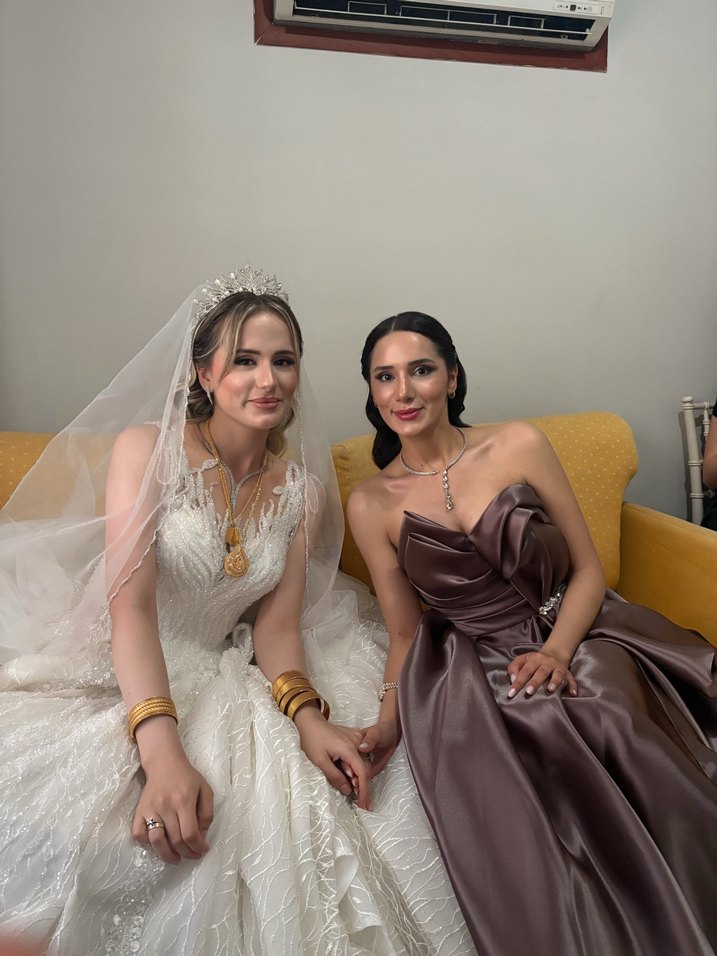 Drapeli Straplez Parlak Kahverengi Uzun Abiye - Görsel 2