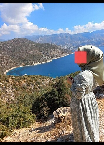 m Beden yeşil Renk Tesettür elbise