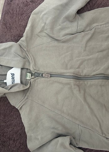 Erkek Çocuk Gri Kapüşonlu Fermuarlı Sweatshirt - Görsel 5