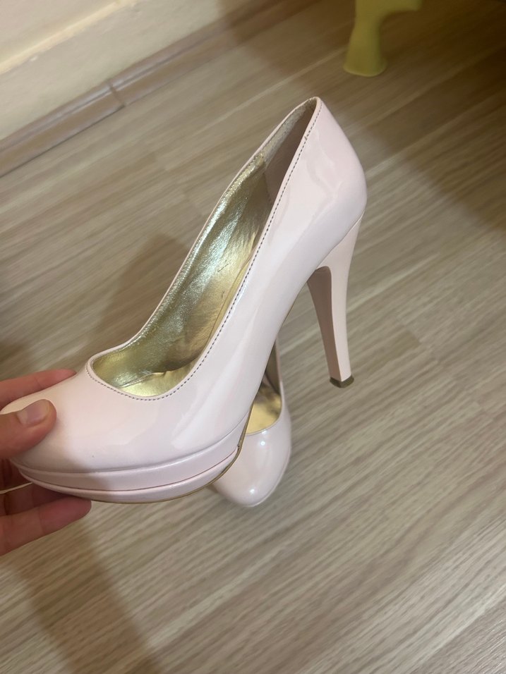 Parlak Pembe Stiletto Topuklu Kadın Ayakkabı - Görsel 2