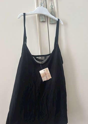 Dantel Detaylı Siyah Askılı Kadın Atlet - Görsel 3