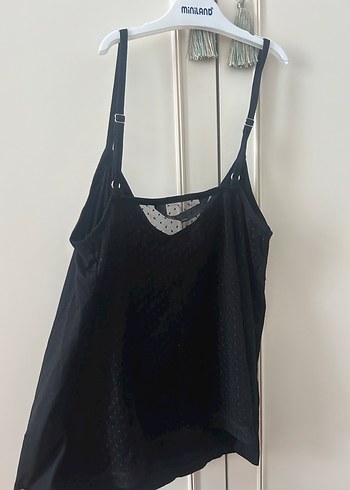 Dantel Detaylı Siyah Askılı Kadın Atlet - Görsel 2