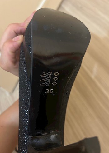 Siyah simli Stiletto Kadın Ayakkabı - Görsel 3