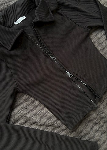 çift fermuarlı hırka - Görsel 2