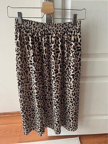 Leopar Desenli Midi boy Etek
