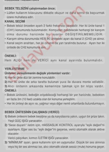 Beden Sinbo SMD 5107 Bebek Telsizi