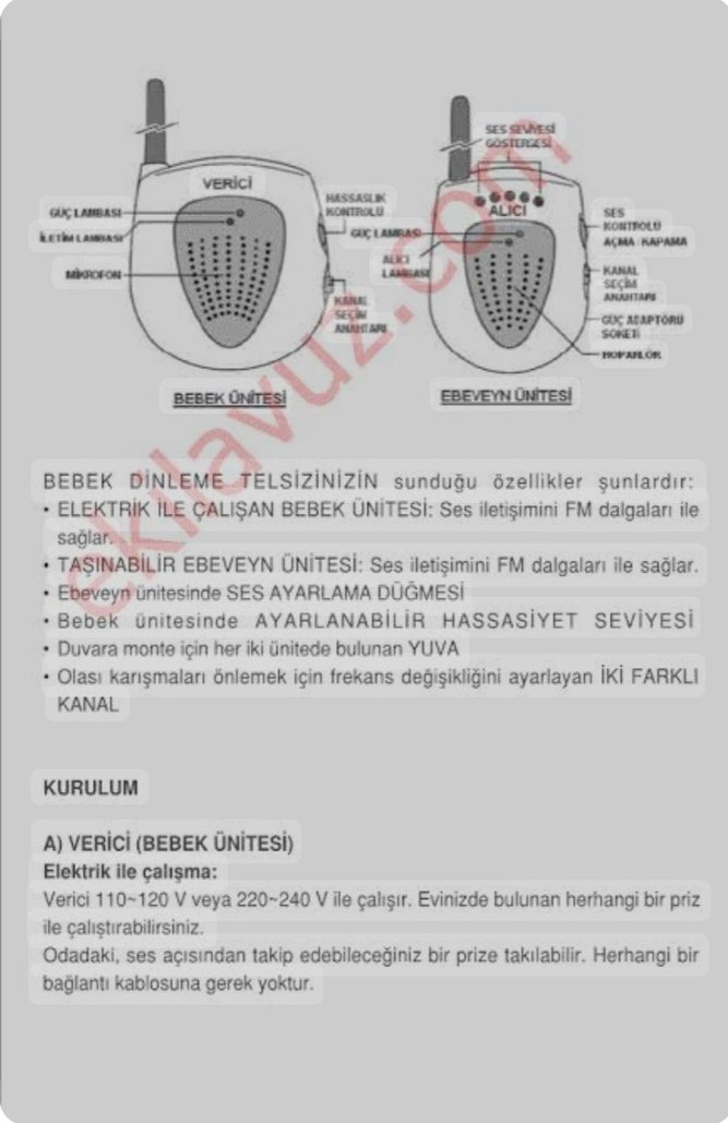 Sinbo SMD 5107 Bebek Telsizi - Görsel 2