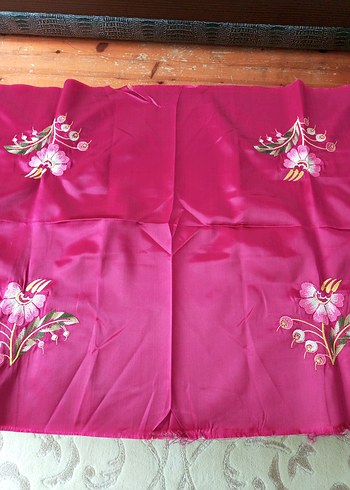 Bordo Saten yastık başi - Görsel 2