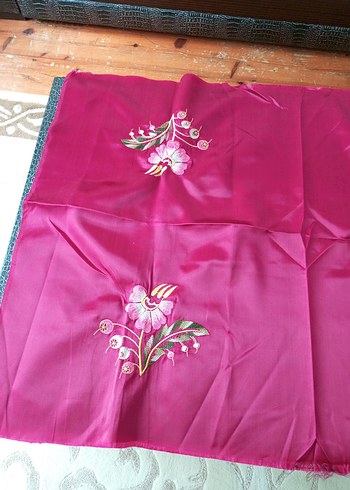 Bordo Saten yastık başi - Görsel 5