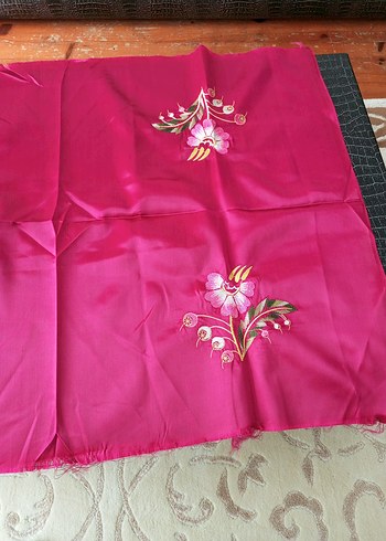 Bordo Saten yastık başi - Görsel 4