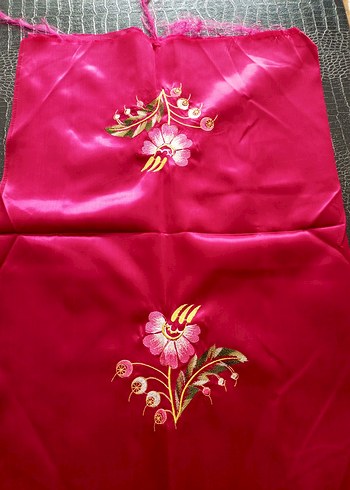 Bordo Saten yastık başi - Görsel 6