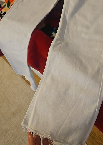 Mavi victoria wide leg beyaz - Görsel 4