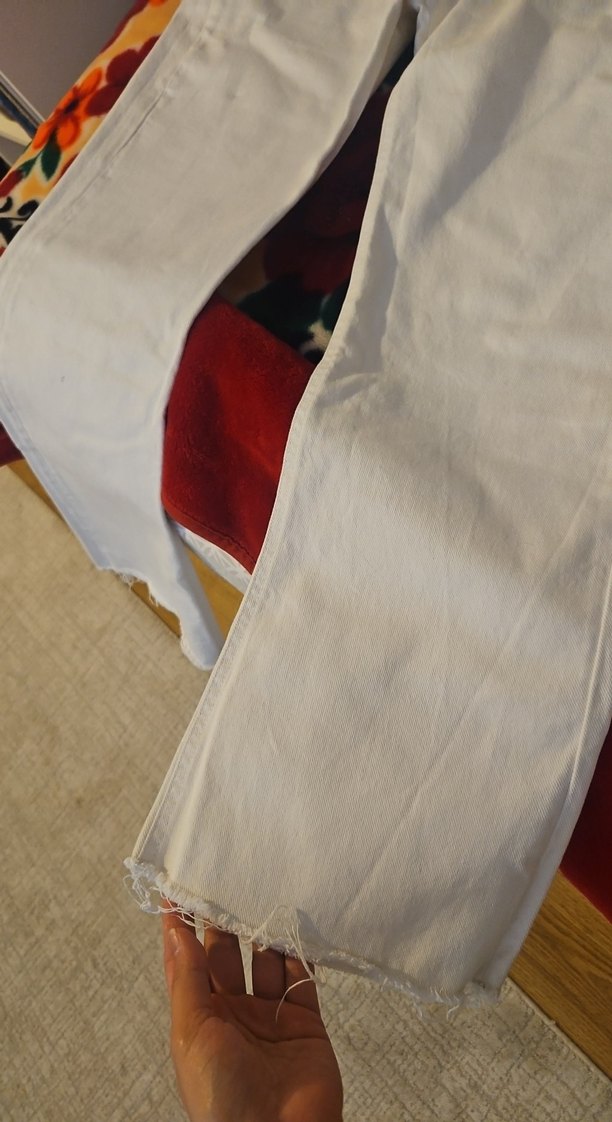 Mavi victoria wide leg beyaz - Görsel 4