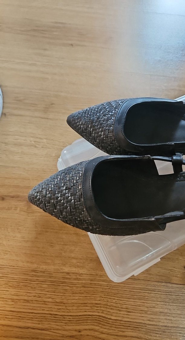 Siyah Örgü Desenli kadın babet - Görsel 3