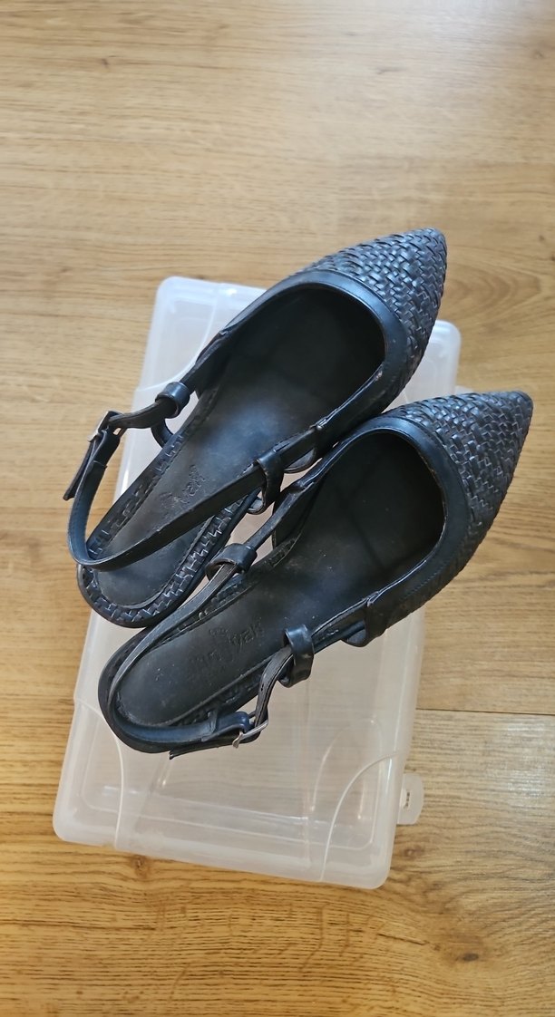 Siyah Örgü Desenli kadın babet - Görsel 2