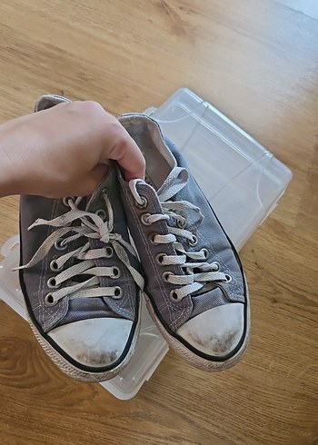 manuka gri Bağcıklı Kadın converse - Görsel 5