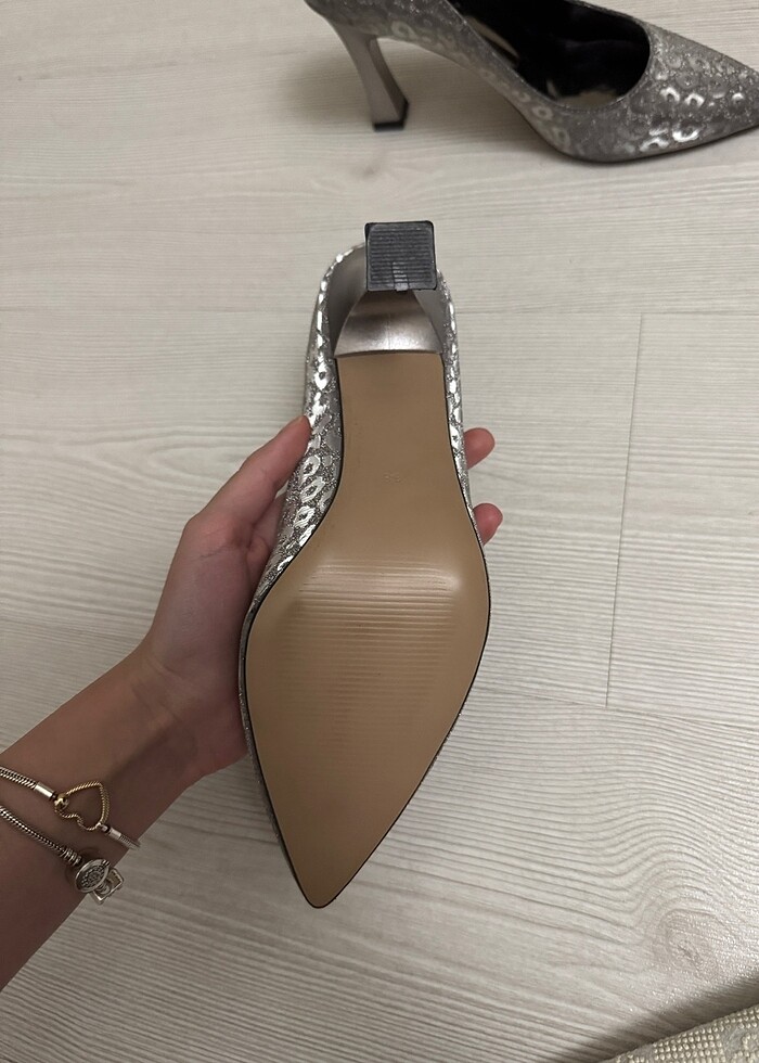 Gri simli ayakkabı - Görsel 4