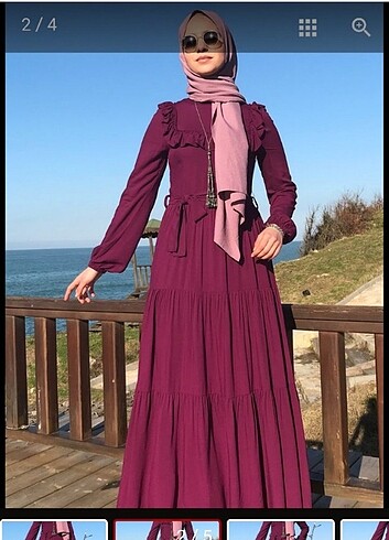 Rabia şamlı tesettür yazlık uzun elbise