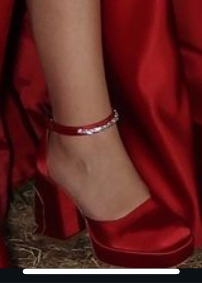 Kırmızı topuklu platform Ayakkabı - Görsel 2
