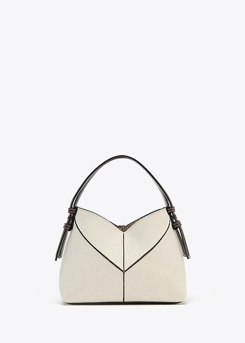 Beden beyaz Renk Minimalist Beyaz Deri Kadın Çanta