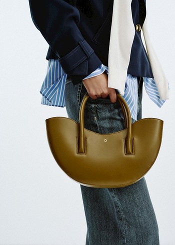 Zara haki Deri Kemer Detaylı Kadın Çanta