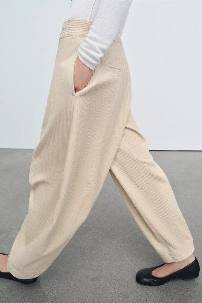 Zara Bej Geniş Paça Pantolon — görsel 2/5