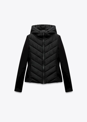 Zara Kadın Siyah Kapüşonlu Fermuarlı Ceket