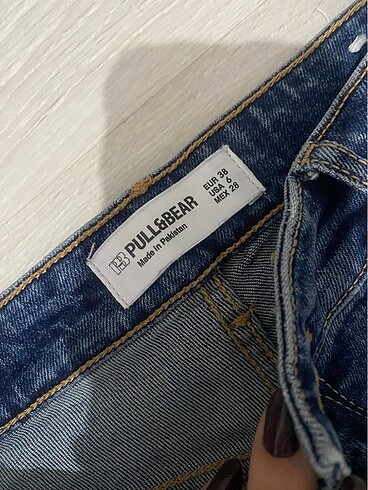 m Beden lacivert Renk Pull bear İspanyol paça jean