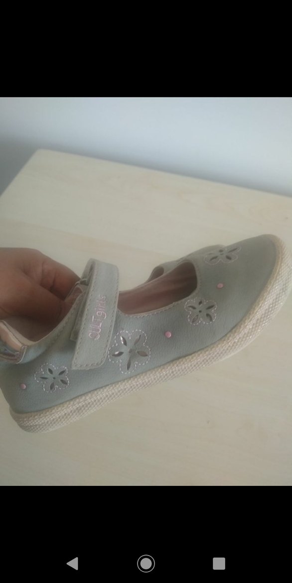 Kız Çocuk Gri Nakışlı Babet Ayakkabı - Görsel 3