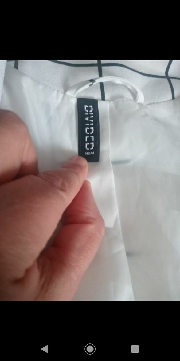 Beyaz Ekose Desenli Kadın Blazer Ceket - Görsel 3