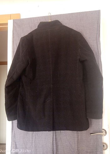 Düğmeli Koyu Gri Keten Erkek Ceket - Görsel 3