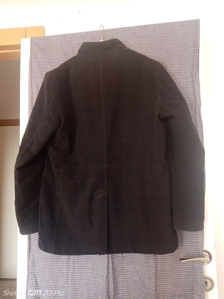 Düğmeli Koyu Gri Keten Erkek Ceket - Görsel 3