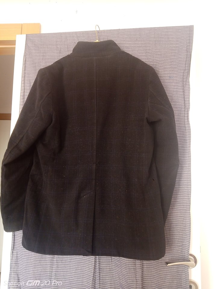 Düğmeli Koyu Gri Keten Erkek Ceket - Görsel 2