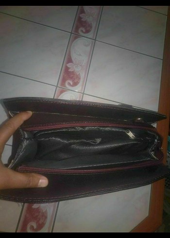 Bordo Yılan Derisi Desenli Kadın Deri Çanta - Görsel 3