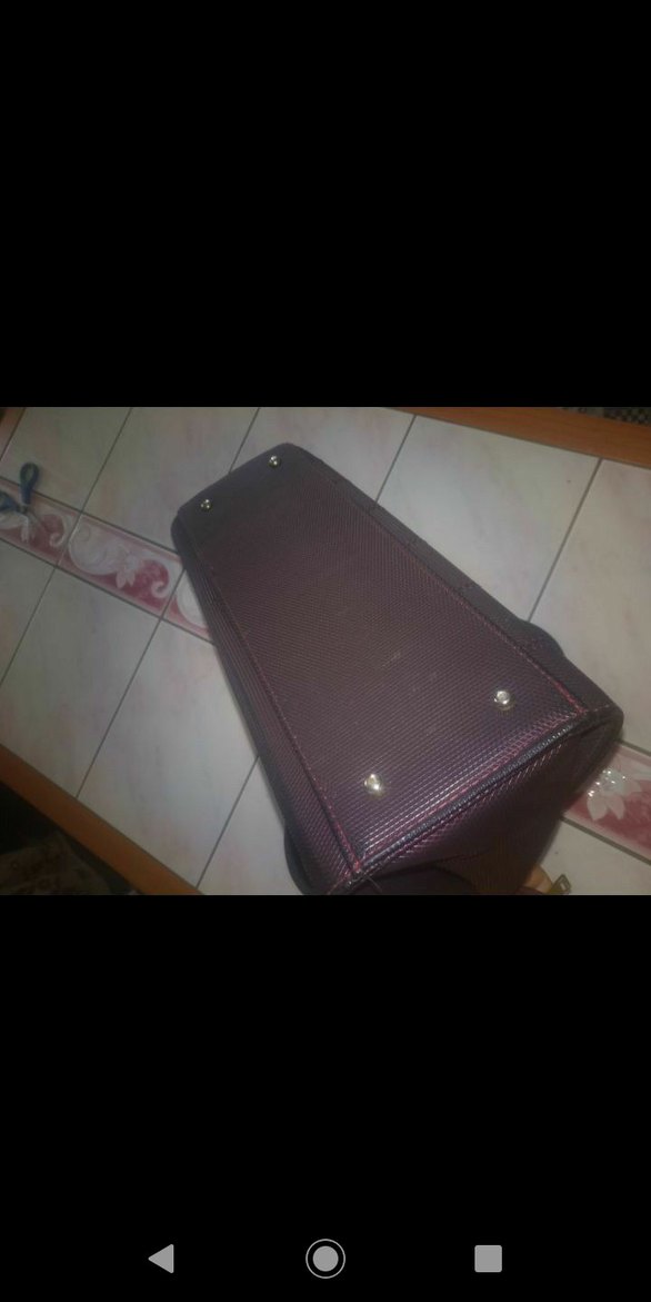 Bordo Yılan Derisi Desenli Kadın Deri Çanta - Görsel 2