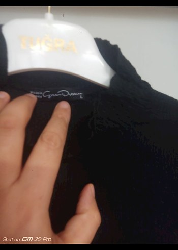 Düğmeli Siyah Kısa Kollu Keten Bluz - Görsel 2