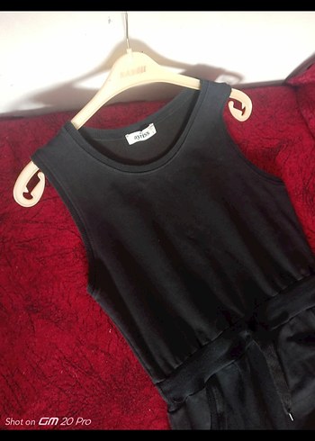 Siyah Süet Kemerli Kısa Kadın Tulum - Görsel 2