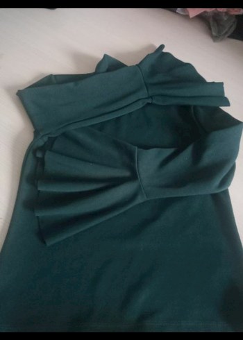 Kadın Koyu Yeşil Boğazlı Basic Kazak - Görsel 3