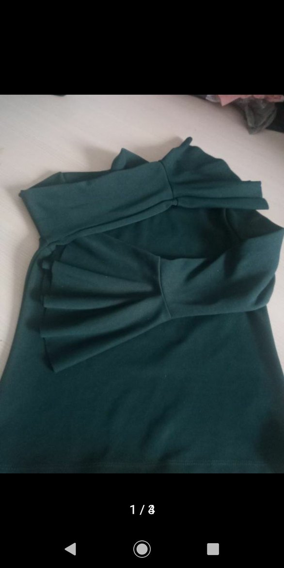 Kadın Koyu Yeşil Boğazlı Basic Kazak - Görsel 3