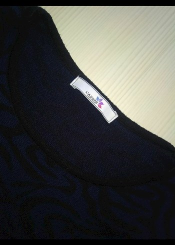 Lacivert Triko Midi Elbise - Görsel 2